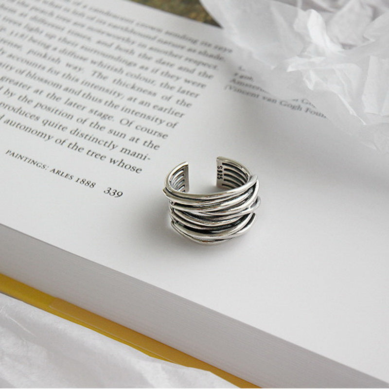 925 Sterling Silver Adjustable Layered Ring 3