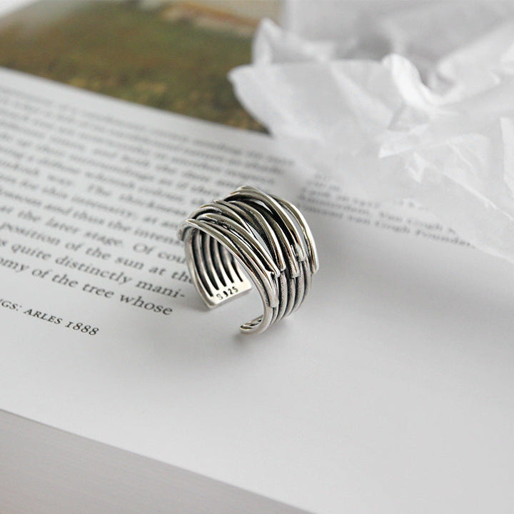 925 Sterling Silver Adjustable Layered Ring 4