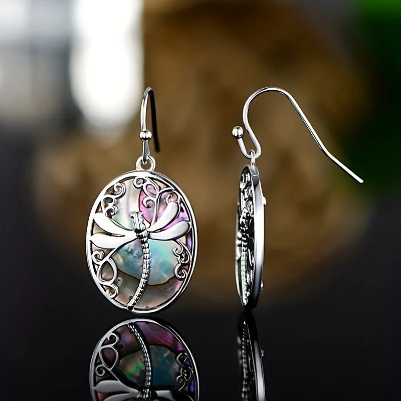 Abalone Shell Dragonfly Earrings – Symbol of Renewal & Grace 0