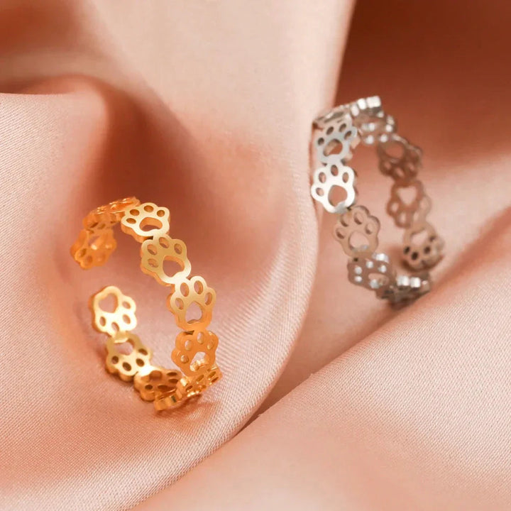 Adjustable Paw Print Ring – Made of Stainless Steel 3