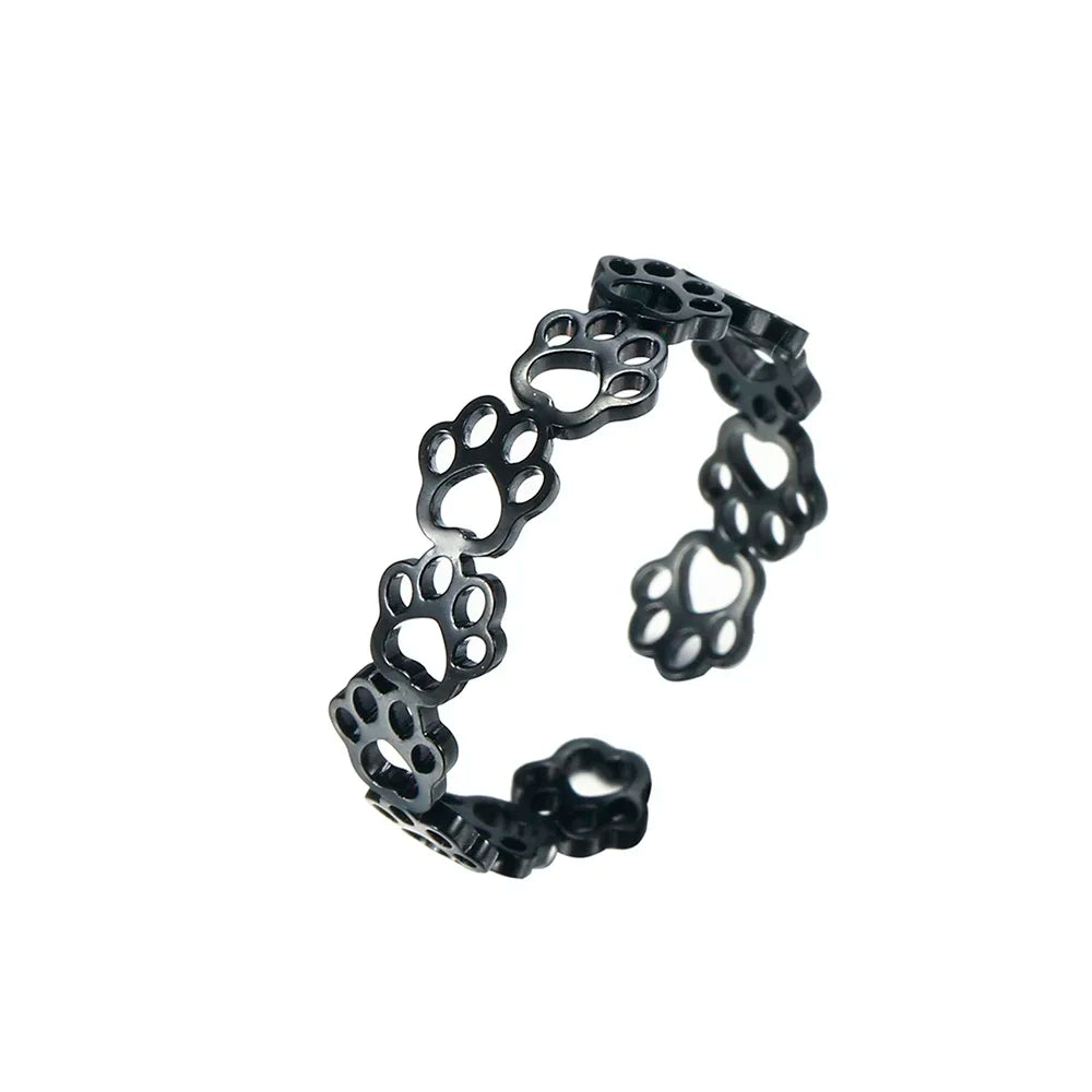 Adjustable Paw Print Ring – Made of Stainless Steel 6