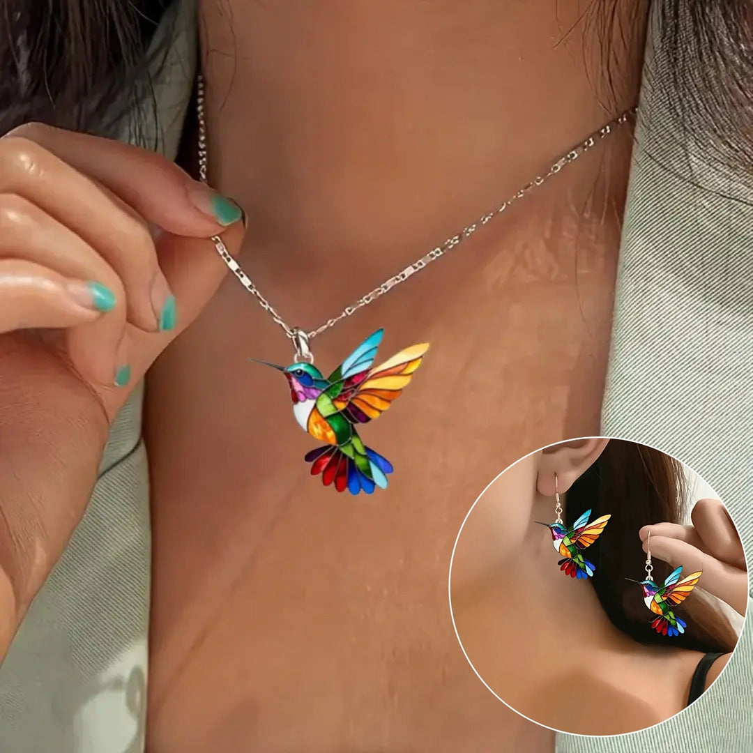 Beautiful Hummingbird Necklace with Bonus Earrings – Limited Time Offer 0