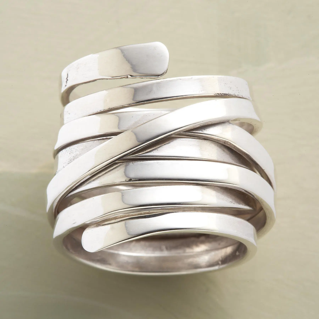Bliss - Vintage Thick Layer Silver Ring 0