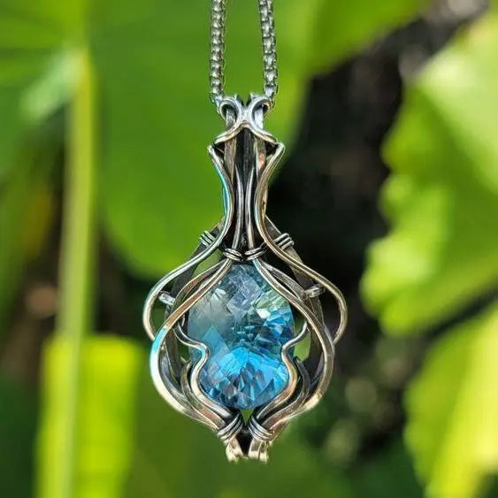 Blue Vintage Necklace in Silver 0