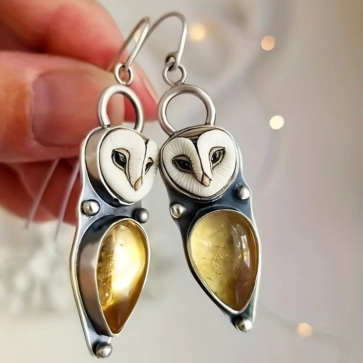 Boho Owl Drop Earrings - Nickel Free for Sensitive Ears 0