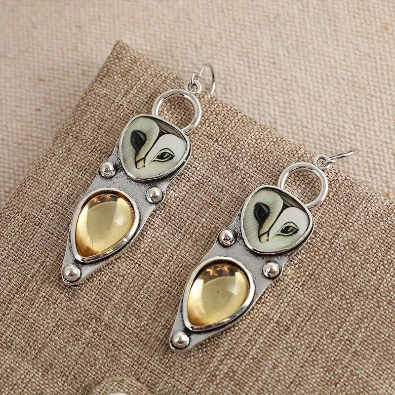 Boho Owl Drop Earrings - Nickel Free for Sensitive Ears 1