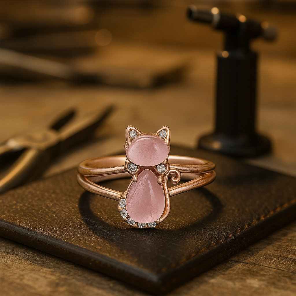 Cat Ring in Rose Gold 1