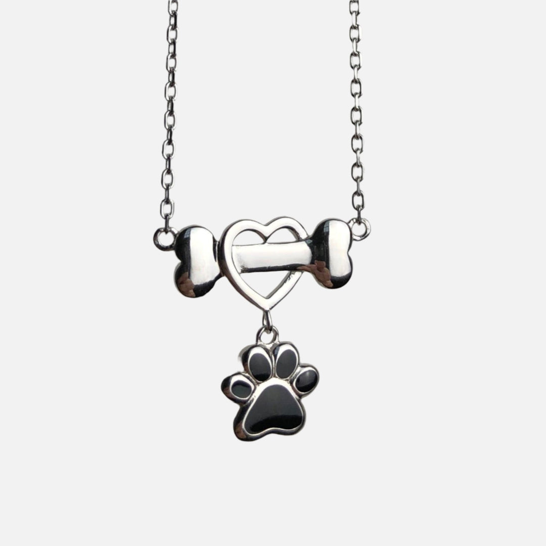 Dainty Dog Paw Necklace in Stainless Steel 1