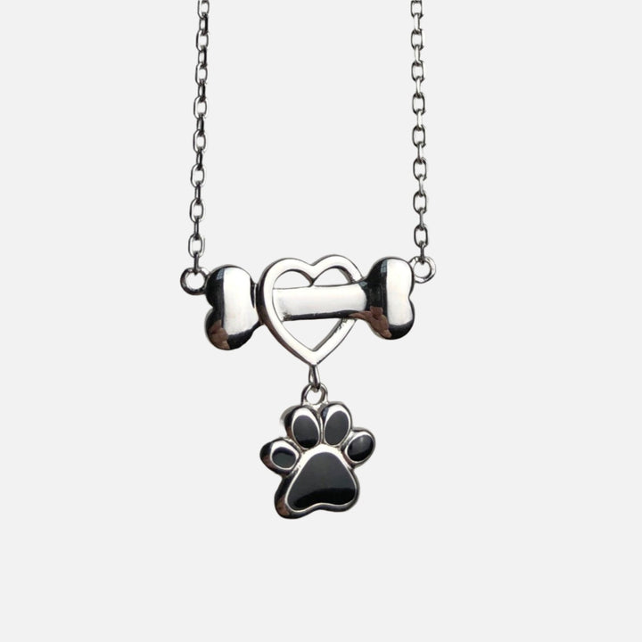 Dainty Dog Paw Necklace in Stainless Steel 1