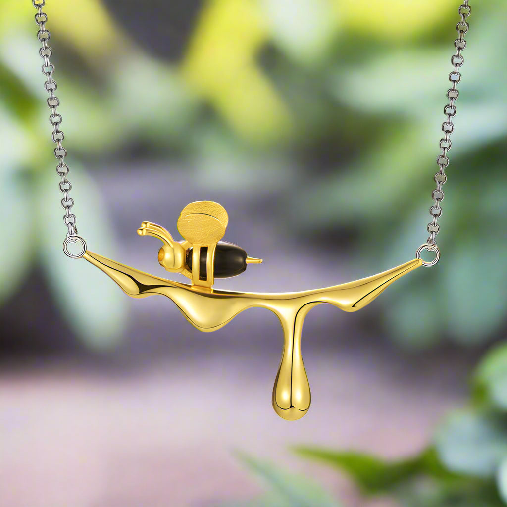 Dripping Honey & Bee Necklace 0