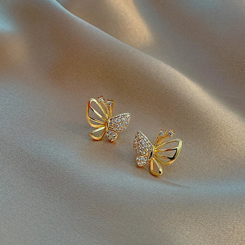 Elegant Zircon Butterfly Stud Earrings 2