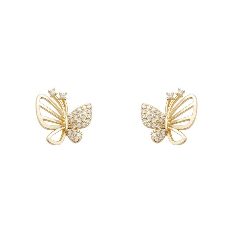 Elegant Zircon Butterfly Stud Earrings 4