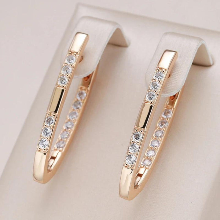 Elegant Zirconia Earrings in Gold 0