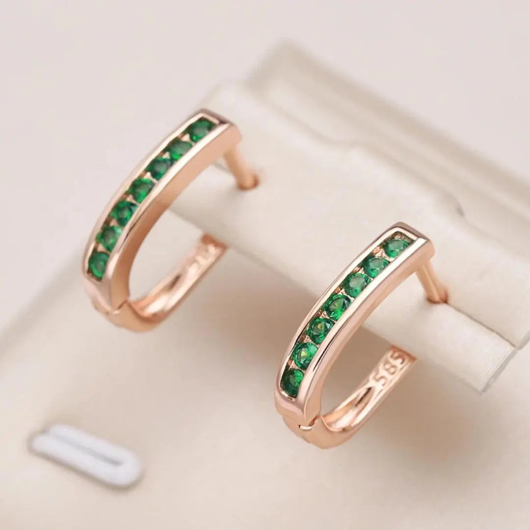 Emerald and Diamond Earrings in Gold 0