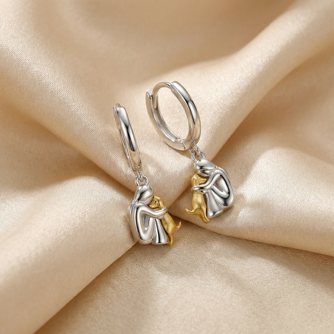 Forever in Your Heart" Dog Hug Dangle Earrings