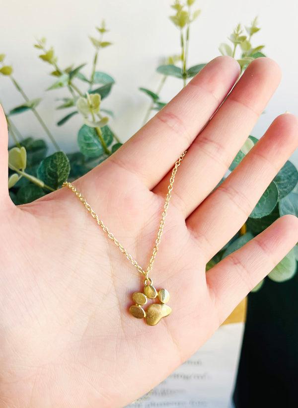 Gold-Plated Necklace with Paw Charm 0