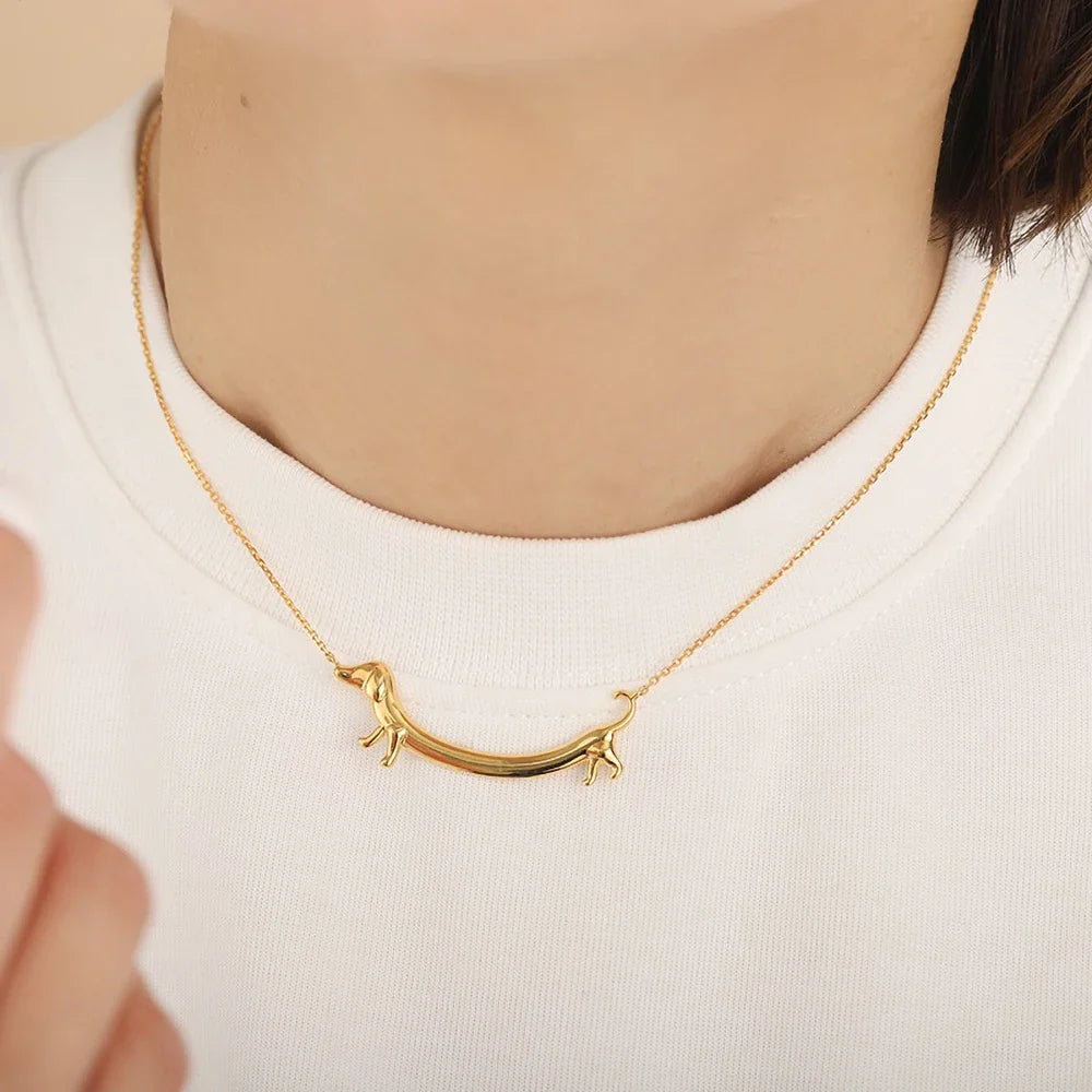 Gold-Tone Dachshund Necklace 3