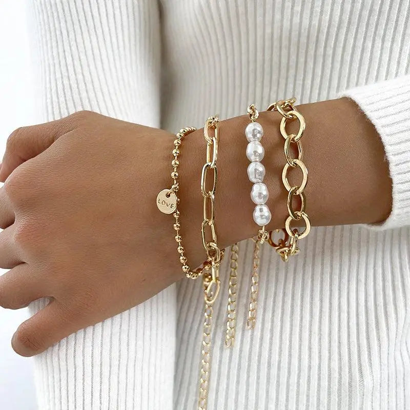 Gold Bracelets with Pearls 0