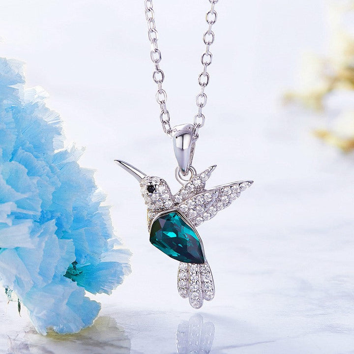 Hummingbird Sparkle Necklace with Zirconia 2