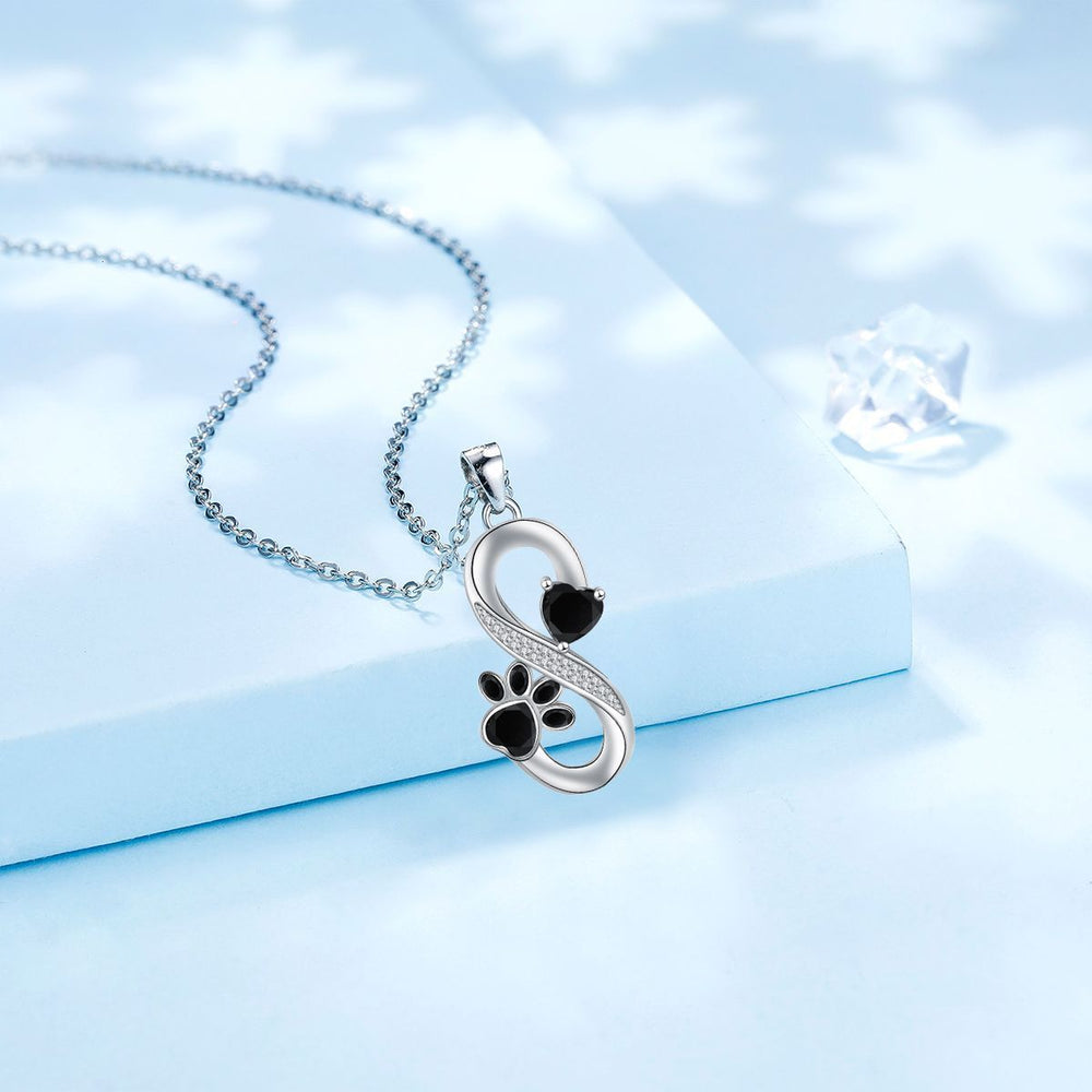 Infinite Symbol Necklace Hearts Paw Print 1