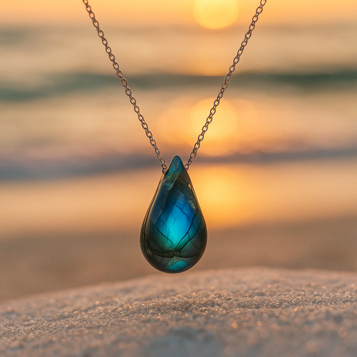 Lagoon | Necklace in labradorite 0