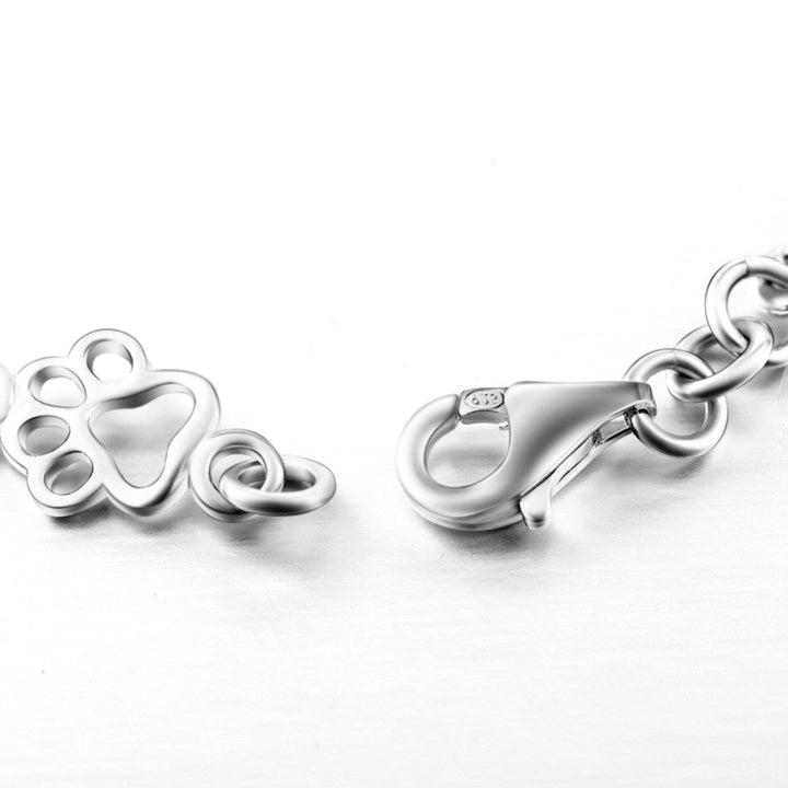 Limited Edition Pure Silver Dog Paw and Bone Charms Bracelet 4