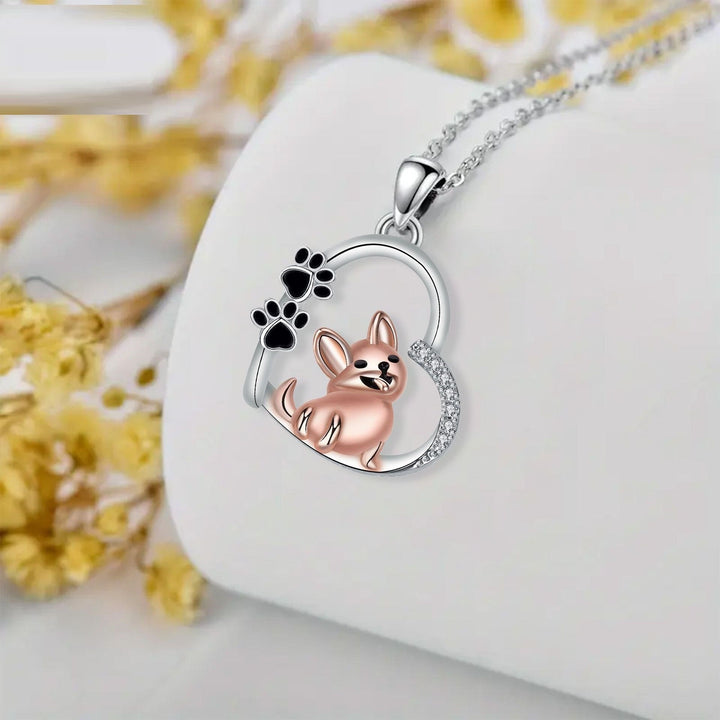 Lovely Heart-shaped Dog Pendant Necklace 0