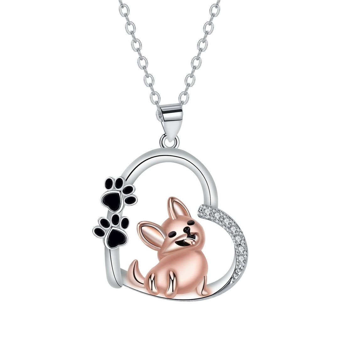 Lovely Heart-shaped Dog Pendant Necklace 2