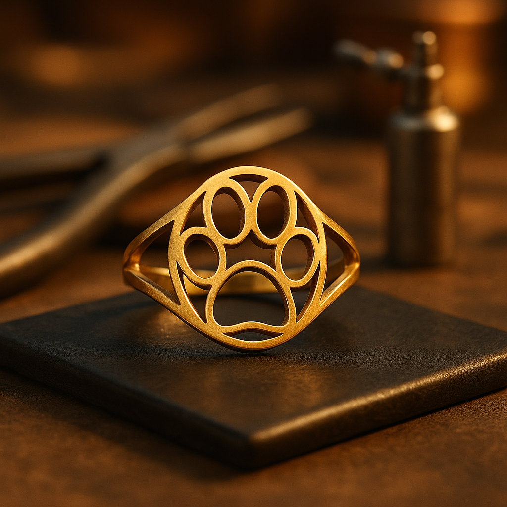 Open Paw Ring in Stainless Steel – Lightweight & Stylish 0