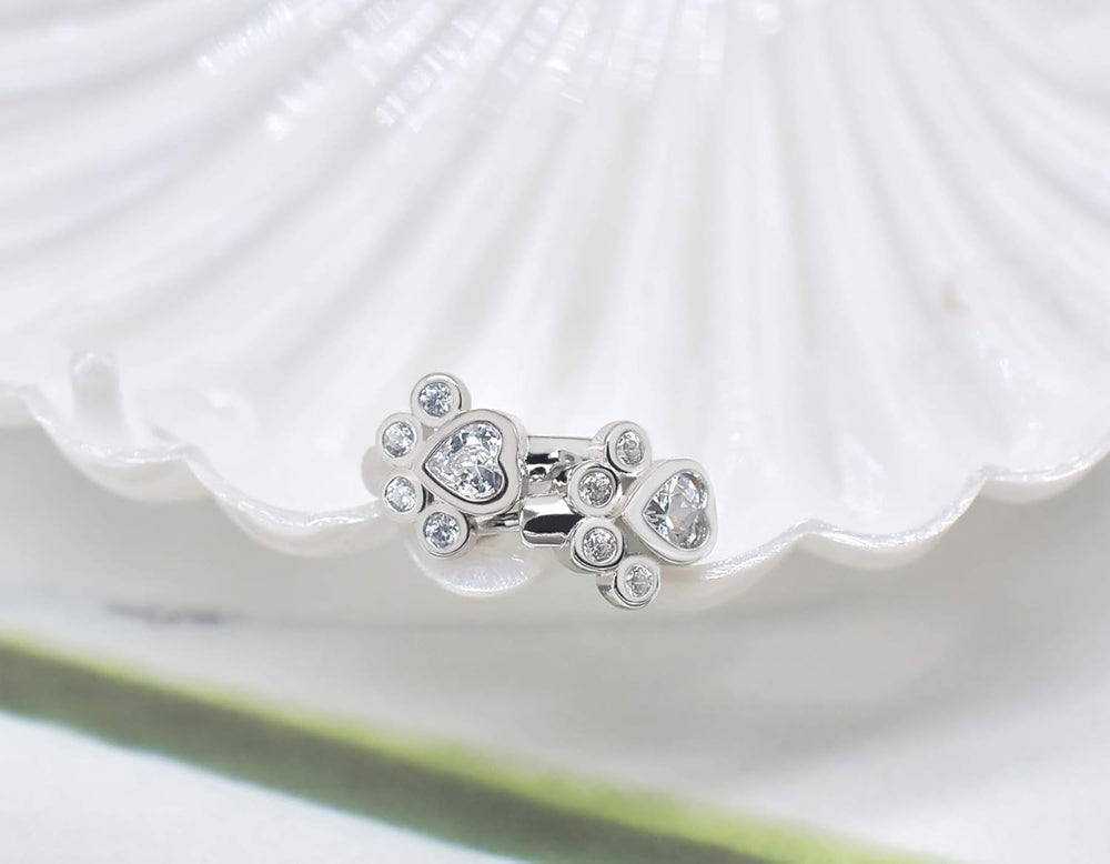 Paw Huggie Hoops with Sparkling Zirconia 1