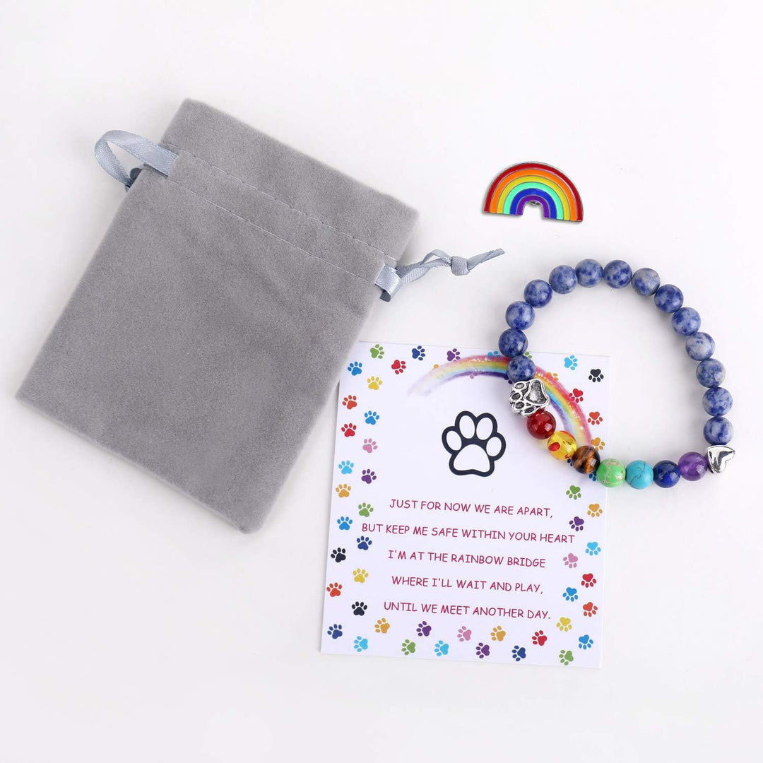 Rainbow Bridge Memorial Bracelet – 7 Chakra Bead Gift for Pet Loss 4