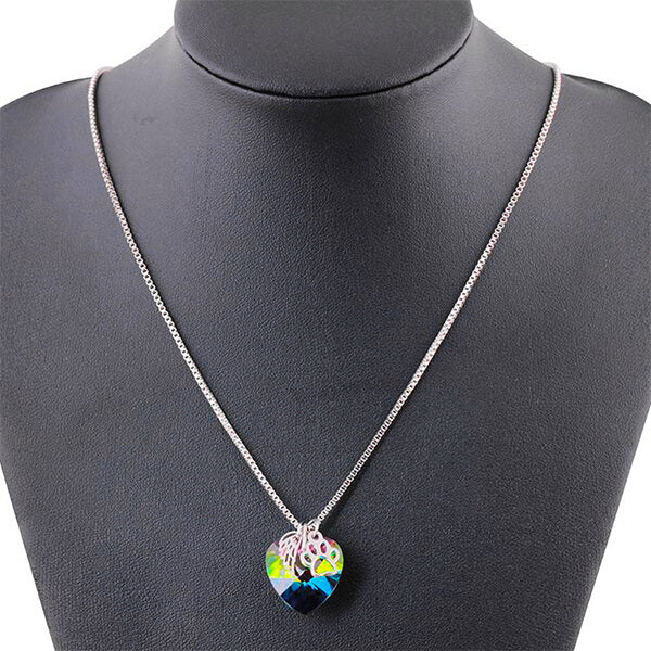 Rainbow Memorial Necklace with Heart Pendant 4