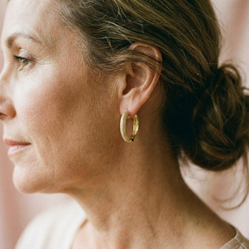 Vintage Gold Earrings with Elegant Pattern 1