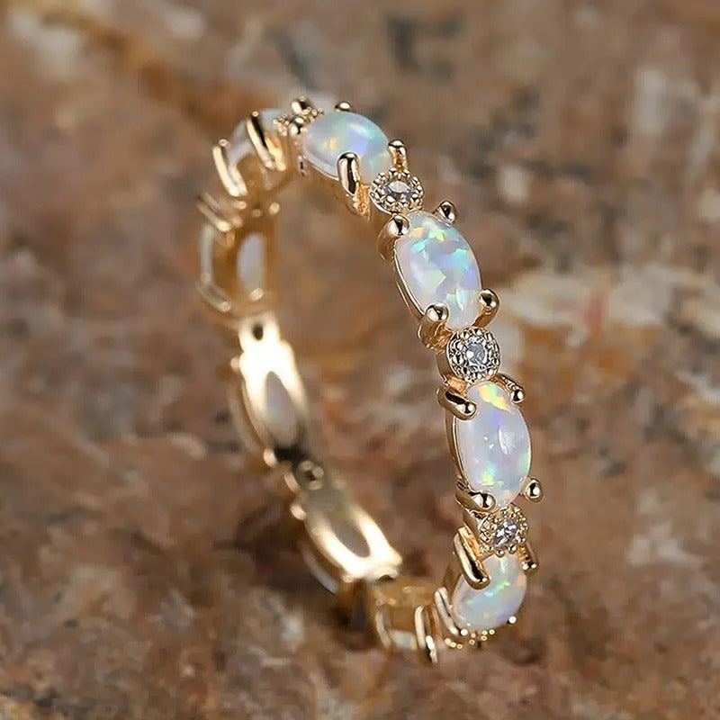 Vintage Gold Ring with Opal Eternity 0
