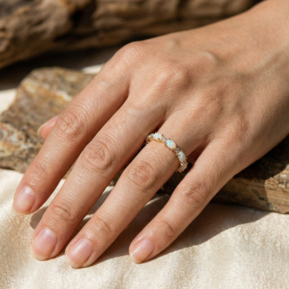 Vintage Gold Ring with Opal Eternity 1