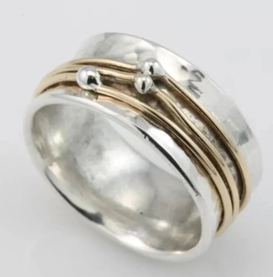 Vintage Gold Ring with Silver Layers 0