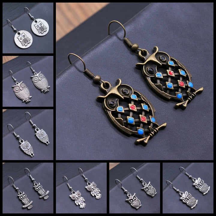 Vintage Owl Bohemian Dangle Earrings 3