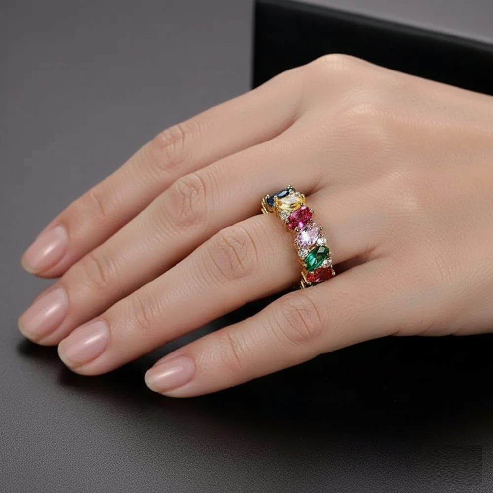 Vintage Ring with Multicolor Zirconias 1