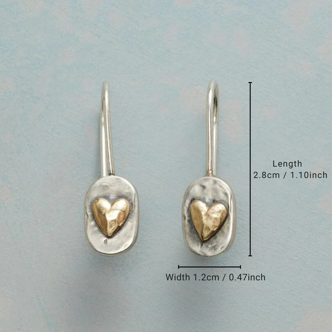 Vintage Silver Golden Heart Earrings 2