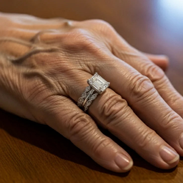 Vintage Silver Ring with Sparkling Layers 1