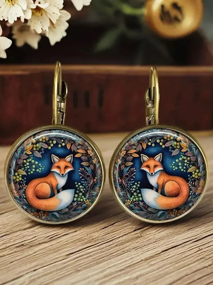 Whimsical Animal Glass Dome Earrings 0